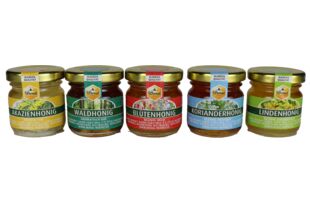 five different kinds of honey