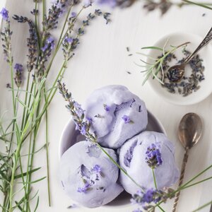 Creamy lavender ice cream