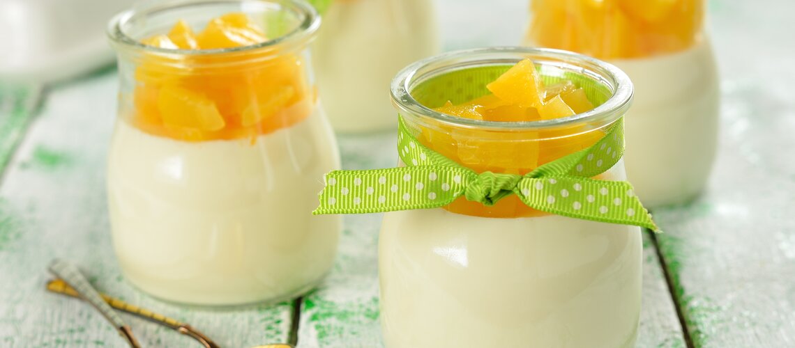 Honey Panna Cotta with Peaches